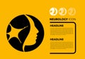 Nerve Cell Line Icon Neurology Brain Logo Vector