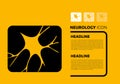 Nerve cell line icon neurology brain logo Vector