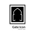 Gate logo door home entrance icon black house doorway or real estate business. minimal design. future modern construction company. Royalty Free Stock Photo