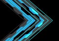 Abstract blue arrow polygon circuit light on black design modern futuristic background vector Royalty Free Stock Photo