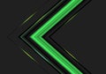 Abstract green light arrow direction on dark grey design modern futuristic background vector
