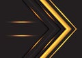 Abstract yellow light arrow direction on dark grey design modern futuristic background vector Royalty Free Stock Photo
