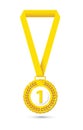 Realistic first place medal
