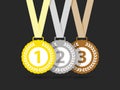 Top three medals