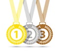 Top three medals