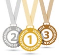 Top three medals