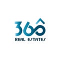 360 vector logo. Real estates emblem.