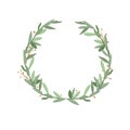 Botanical wreath vector illustration. Wildflower and herb illustration - Vector Royalty Free Stock Photo