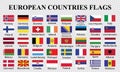 Europe countries flags Royalty Free Stock Photo