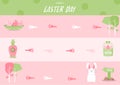 Frame of board Easter game ,Funny frame,Board games,rabbit, eggs,Vector illustrations