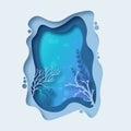 Aquarium environment abstract paper cut vector eps 10