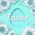 Happy Easter, Creative paper cut flower eps 10