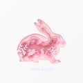 3d abstract paper cut rabbit shape vector eps 10