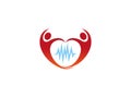Creative Couple Heart Pulse Logo