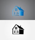 New logo. Home logo for your company. Real estate, house, home logo design. Vector logo. Royalty Free Stock Photo