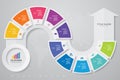 10 steps of arrow infografics template. for your presentation. Royalty Free Stock Photo