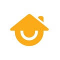 Smile house or smiling home logo, vector icon design