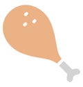 Chicken leg Isolated Vector icon which can easily modify or edit