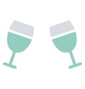 Champagne glasses Isolated Vector icon which can easily modify or edit Royalty Free Stock Photo