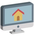 Property Website Isolated Isometric Vector icon which can easily modify or edit Royalty Free Stock Photo