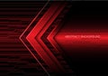 Abstract red arrow light circuit power direction design modern futuristic technology background vector