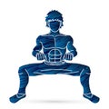 A Man pose Kung Fu fighting action graphic Royalty Free Stock Photo