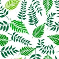 Seamless pattern with fresh green leaves