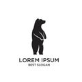 Black bear silhouette logo icon designs illustration template vector Royalty Free Stock Photo