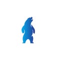Blue bear silhouette logo icon designs illustration template vector