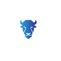 Head face Flat luxury bull buffalo ox logo icon design vector illustration Royalty Free Stock Photo