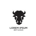 Head face Flat luxury bull buffalo ox logo icon design vector illustration Royalty Free Stock Photo