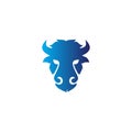 Head face Flat luxury bull buffalo ox logo icon design vector illustration Royalty Free Stock Photo