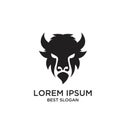 Head face Flat luxury bull buffalo ox logo icon design vector illustration Royalty Free Stock Photo