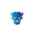 Head face Flat luxury bull buffalo ox logo icon design vector illustration Royalty Free Stock Photo