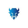 Head face Flat luxury bull buffalo ox logo icon design vector illustration Royalty Free Stock Photo