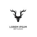 Head face luxury Deer black logo icon designs vector illustration symbol template