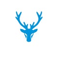 Head face luxury Deer blue logo icon designs vector illustration symbol template