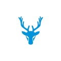 Head face luxury Deer blue logo icon designs vector illustration symbol template