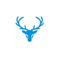 Head face luxury Deer blue logo icon designs vector illustration symbol template