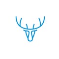 Head face luxury Deer blue line logo icon designs vector illustration symbol template