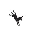 Black Donkey kick silhouette logo icon design illustration template