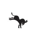 Black Donkey kick silhouette logo icon design illustration template