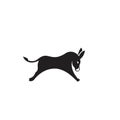 Jumping Black Donkey silhouette logo icon design  illustration template Royalty Free Stock Photo