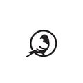 Pigeon dove on the ring flat logo icon design vector illustration template Royalty Free Stock Photo