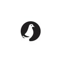 Pigeon dove on a circle flat logo icon design vector illustration template Royalty Free Stock Photo