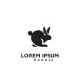 Jumping running Rabbit modern logo icon design vector illustration Royalty Free Stock Photo