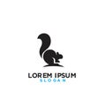 Squirrel silhouette modern black logo icon design vector illustration Royalty Free Stock Photo