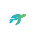 Turtle modern silhouette green flat logo icon design vector illustration Royalty Free Stock Photo