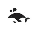 Whale modern black flat logo icon design vector illustration