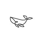 Whale modern line outline flat logo icon design vector illustration